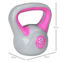 SPORTNOW Kettlebell, 2kg Kettle Bells With Handle For Home Gym Weight Lifting And Strength Training, Pink And Grey - Pink - View 2