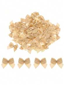 100Pcs Mini Ribbon Bow 1" Mini Fabric Satin Ribbon Flower Bows For Craft DIY Sewing Wedding Birthday Party - Multicolor - View 13