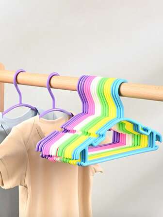 10/20 piezas Perchas para niños, perchas de plástico para ropa infantil de 10.63 pulgadas, perchas duraderas antideslizantes, perchas para niños, perchas para bebés, perchas de plástico para bebés, perchas para niños extremadamente duraderas, perchas para niños pequeños, almacenamiento de ropa de guardería para bebés
