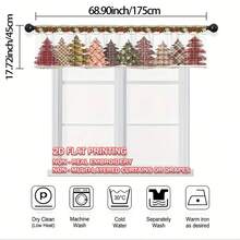 1pc Christmas Flat Visual Decorative Short Curtain, Christmas Tree Print, Rod Pocket Top, Fade-Resistant, Single-Sided Print, Polyester Material, Thick , Washable, Christmas Home Decor, Party Gift, Suitable For Living Room, Dining Room, Kitchen, Cafe, Closet Partition Christmas Decorations Room Decor Christmas Decorations Home - Multicolor - View 16