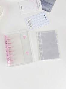 A7 Transparent Portable File Folder With Double Snap Design, Can Store Beautiful Photos, Can Be Used As Photo Album, Money Saving, Stationery, Notebook, Sticker Book, Office Supplies, School Supplies, Back To School