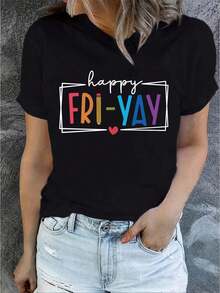 Perfect Spring And Summer Short Sleeve Crew Neck T-Shirt Fall Women Clothess For Women - Casual - Black - View 1