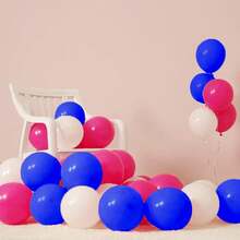 100/50/30pcs Royal Blue & White Latex Balloons, 10 Inch Diameter With Ribbons, Decorations For Birthday, Graduation, Wedding, Bridal, Baby Shower And Celebration Events - Multicolor - View 7