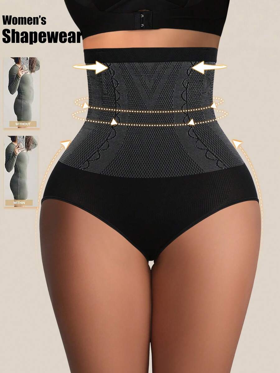 1件装无缝收腹提臀内裤高腰塑形内裤束腰塑身衣女士塑身裤女士内衣女式内裤提臀裤 - 黑色 - 查看 1