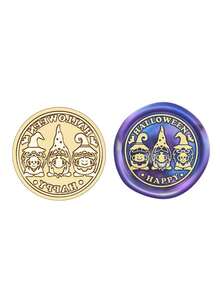 1PC Halloween Series Wax Seal - Classic Retro Design, Suitable For Envelopes/DIY Handmade Decoration Party Invitations And Gifts/Graduation Parties/Desktop Decoration Seals, Beautiful Witch, Castle And Halloween Element Patterns Brass Seal Heads