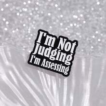 Creative English Letter & Geometric Shape Decorative Brooch, Cartoon Unique Accessory