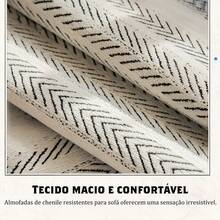 Capa para Sofá Chenille-Padrão Espinha de Peixe, Universal, Antiderrapante, Para Todas as Estações, Sala/Quarto/Escritór