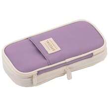 1pc Multifunctional Large Capacity Expandable Pencil Case, Big Capacity Twill Fabric Stationery Storage Bag With Pen Slot, Foldable School Supplies Organizer, Japanese/Korean Style,Pencil Pouch,School Bag - 彩色 - 查看 10