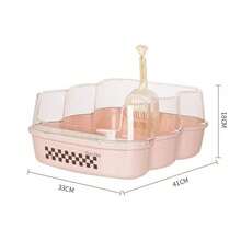 Arenero Grande Semiabierto para Gatos Diseño Antisalpicaduras con Pala Incluida, Fácil Limpieza, Resistente y Ligero, Dimensiones 41cm Ideal para Mascotas - Rosa - Ver 5