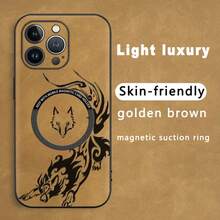 Funda magnética para teléfono con estampado de lobo, imitación de piel de oveja, compatible con phone 12, 13, 14, 15, 16 Plus y Pro. Elegante y de calidad. Un regalo perfecto. Estilo vintage. Fundas con colgantes. Cristal templado. Para él y para ella. Diseño de lobo. Imitación de cuero. Premium. Funda protectora. Cierre magnético. Ideal para amantes de la moda y entusiastas de la tecnología. - Colores mixtos 2 - Ver 4