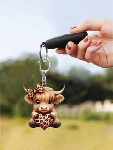 高地牛亚克力包挂饰、豹纹爱心亚克力车挂饰、可爱卡通小牛钥匙扣包挂饰、龙虾扣挂饰、可爱牦牛豹纹爱心图案挂饰、耳机挂饰、手机壳挂饰——非常适合挂在车钥匙、背包和手提包上。也是母亲节、教师节、万圣节、圣诞节等节日的绝佳礼物。 - 彩色 - 查看 9