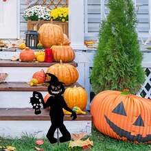 1pc Halloween Ghost Zombie Metal Garden Yard Stake Decor, Outdoor Spooky Halloween Decoration,Christmas - Black - View 5
