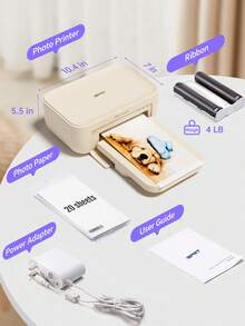 HPRT 4x6 Photo Printer CP4100 – Wireless Wi-Fi, Portable & Instant Print With 20 Sheets & 1 Ribbon, AR Video Printing For IPhone & Android – Perfect Christmas Gift - 美規A型插(110-127V) - 查看 5
