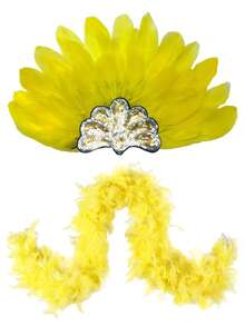 D EXCEED 1/2/3件装女士仿羽毛发带 – 完美适用于角色扮演、舞台表演、化装舞会和主题晚会、嘉年华服装配饰套装 - 彩色 - 查看 31