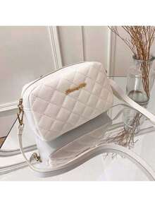 Tassel Small Messenger Bag For Women Lingge Embroidery Camera Female Shoulder Bag Fashion Chain Ladies Crossbody Bags - White - View 7