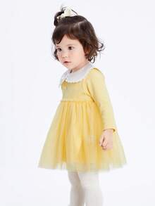 Balabala 2025 Autumn New Young Girl Sheer A-Line Dress - Custard - View 7