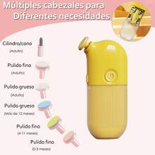 ANTSAY lima de uñas electrica, corta uñas adulto electrico,cuidado de uñas mujer, juego de cortaúñas 6 en 1, con cable de carga USB, bajo nivel de ruido, para niños y niñas de todas las edades - Amarillo - Ver 2