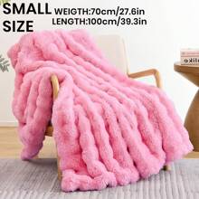 1pc Solid Color Plush Blanket, Available In Multiple Colors, Soft & Warm Faux Fur Luxury Style Throw Blanket, Suitable For Living Room, Bedroom, Sofa And More, Fluffy Long Pile Blanket, Soft & Cozy Sofa Throw, Autumn Decor, Room Decor, Back To School, Study Supplies