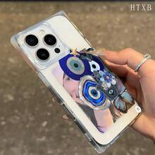 Funda con diseño de bloques y ojos azules. Compatible con los modelos 16 Pro, 16, 15 Pro, 14, 14 Plus, 13, 13 Pro, 12 Pro y 12 Pro. Esta innovadora funda transparente ofrece cobertura total y resistencia a los golpes, además de un diseño muy atractivo. - transparente - Ver 6