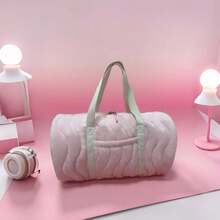 Joyeuse Casual Cute Dopamine Style Lightweight Soft Plush Puffy Down Knitting Quilt Bag Pink Luggage Bag Duffel Bag For Girls And Women Perfect For Gift Bag And For Fall Essential For Gym And Sport