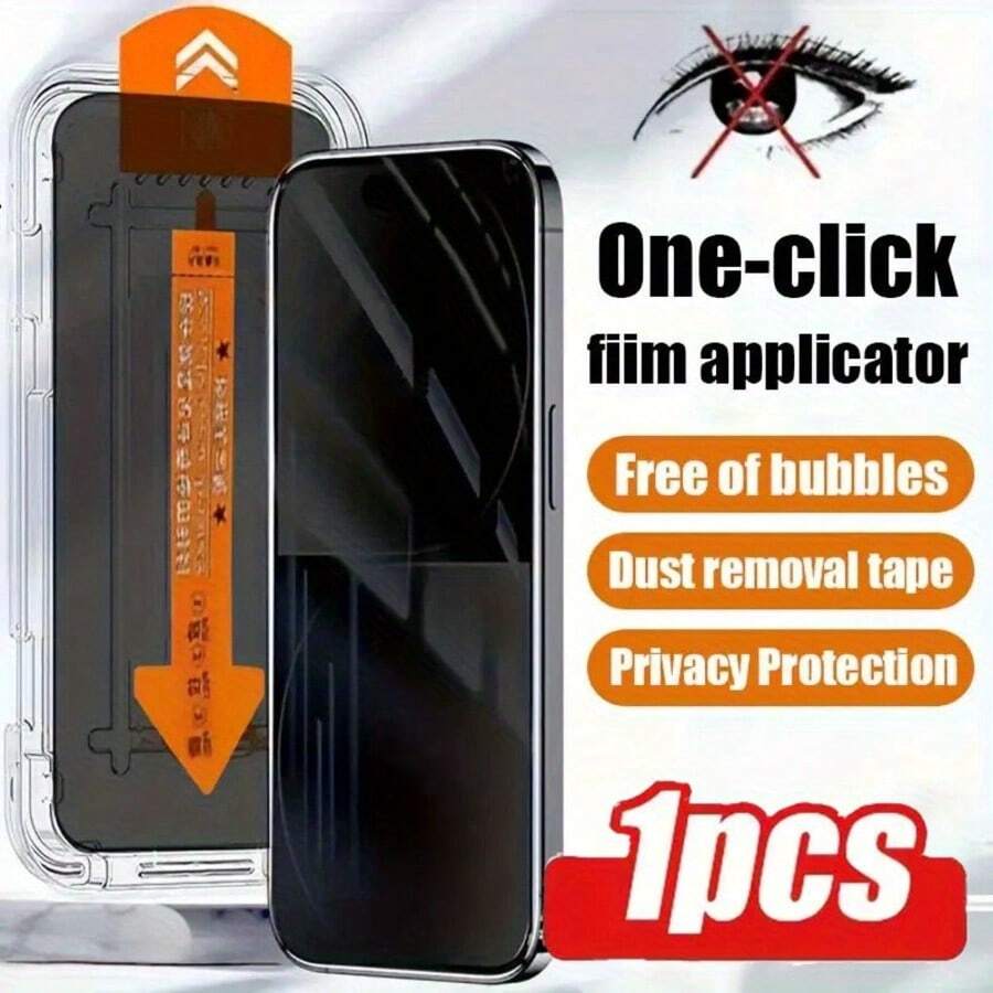 1-5 piezas Protector de pantalla de vidrio templado con privacidad compatible con Apple 12/13/14/15/16/17 Series, Pro y Pro Max, anti-espía, instalación sin polvo, adecuado para protección de pantalla privada diaria, oficina, hogar, resistente al agua/golpes/arañazos/huellas dactilares, gran regalo para familiares y amigos