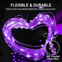 48 Pack Fairy Lights Battery Operated - 7ft 20 Led Twinkle Lights 3 Modes, Bulk Mini String Lights Waterproof For Mason Jars Vases DIY Party Wedding Decoration Christmas - Purple - View 9