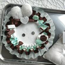 1个全新薄荷绿蕾丝照片卡套，8种颜色可选（粉色、绿色、蓝色、黄色），手工圆形徽章展示架，适用于2D角色、偶像周边、卡通动漫游戏，透明亚克力徽章夹装饰，适合洛丽塔风格 - 綠色 - 查看 3