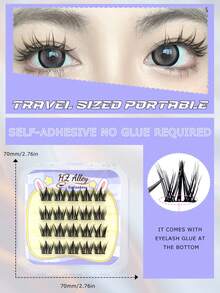 20 pezzi di ciglia finte a punta spessa con effetto occhio di gatto, senza colla, comode, impermeabili, riutilizzabili, adatte per principianti, feste e regali