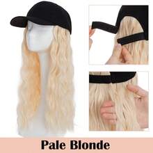 16inch/40cm Adjustable Baseball Cap Hat With Long Wavy Curly Hair Wig Synthetic Hairpiece Corn Wave Curly Hair Extensions For Women Daily Wear, Easy To Put On And Take Off, Natural Looking, Soft And Breathable, Perfect For Casual Outings And Sports Events Halloween Xmas Party - 彩色 - 查看 20
