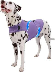 Dog Anxiety Vest And Shirt, Skin-Friendly Calming Shirt - Thunder Jacket For Pet Vet Visits - Dog Jacket For Thunder, Fireworks, Anti Anxiety Vest For Pet Without Medicine & Training - 紫色 - 查看 6