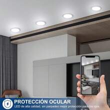 LUCASA Lámparas de empotrar plafón 20W, luz LED ajustable techo 6500K luz blanca fría, iluminación de alta eficiencia, fácil instalación, bajo consumo energético, ideal para oficinas, hogares y comercios, diseño moderno, materiales duraderos - 15 W - Ver 6