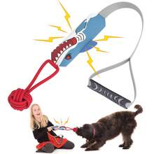 Juguete interactivo de tira y afloja para perros de 78,74 cm con chirrido fuerte, juguete de cuerda para el entrenamiento de cachorros, masticación y alivio del aburrimiento, adecuado para perros medianos