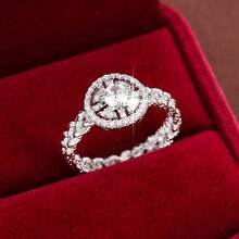 1pc Geometric Circular Steering Wheel Shaped Cubic Zirconia Inlaid Fashion Ring For Women - Multicolor - View 6