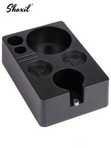 shoxil 1pc Espresso Tamper Station And Espresso Knock Box , Black Tamping Station Plastic Coffee Tamper Stand, Portafilter Holder For 51/53/58mm Espresso Machine Coffee Accessories - Black - View 8