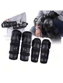 Rodilleras Coderas Motociclista Y Bicicletas Protección 4 Pz - Negro - Ver 2