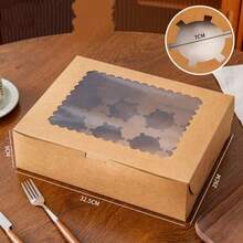 4 Stücke/1 Stück Cupcake Box mit Fenster, 12 Cupcake Box, große Kuchenschachtel, geeignet für Geburtstag, Hochzeit, Valentinstag, Geschenkverpackungsbox