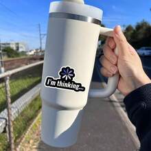 3-Inch "Thoughtful Pause" Sticker - Whimsical - Themed Vinyl Sticker With Floral & Text Art For Laptops, Notebooks, Water Bottles, Introvert Enthusiasts, And Fun Decor | Great For Mindfulness Fans, Creativity Seekers, And Those Into Playful Contemplation Puns