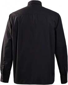 Church Clergy Men's Tab Collar Clergy Shirt Long/Short Sleeveshalloween - 黑色1(短袖) - 查看 4