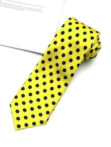 1pc Polka Dot Necktie, Suitable For Casual, Street, Business, Party And Daily Wear