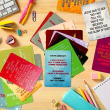 50pcs/Set Bible Verse Cards, Mini Scripture Cards, Motivational Cards, Encouragement Cards, Christmas Gift Prayer Cards, Christian Inspirational Cards For Men And Women, Encouragement Gift. - Multicolor - View 6