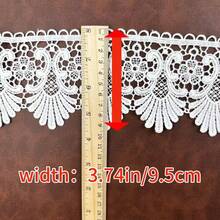 3.74 英寸宽镂空巴洛克复古精致蕾丝花边 - 精致优雅的刺绣缎带装饰，5/3/1 码，适用于缝纫、DIY 服装、窗帘、室内装潢、家居装饰 - 白色 - 查看 4