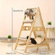 SUNFIONA Multi-Level Cat Tree Tower With 2 Scratching Posts, Sturdy Wood Construction - Modern A-Frame Design, Space-Saving Indoor Cat Activity Center For Climbing, Scratching, Resting - Ideal For Single Or Multiple Cats, Cat Climbing Tower, Modern Pet Furniture