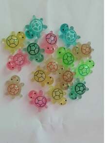 1pc/16pcs/30pcs/60pcs Colorful Glow-In-The-Dark Turtle Figurines (Requires UV Light Absorption), Suitable As Home Decor On Desks, Windowsills, Party Decorations To Create A Joyful Atmosphere, Great Gift For Turtle Lovers And Birthdays (Turtle Shell Does Not Glow)