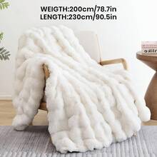 1pc Solid Color Plush Blanket, Available In Multiple Colors, Soft & Warm Faux Fur Luxury Style Throw Blanket, Suitable For Living Room, Bedroom, Sofa And More, Fluffy Long Pile Blanket, Soft & Cozy Sofa Throw, Autumn Decor, Room Decor, Back To School, Study Supplies