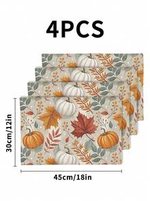 1/2/3/4/5pcs Linen Table Runner And Placemat Set, Heat Resistant, Stain Resistant, Wrinkle-Free, Machine Washable, Suitable For Home Dining Room And Restaurant, Table Decor, Home Furnishings, Suitable For Holiday Parties, Kitchen, Fireplace - Multicolor - View 23