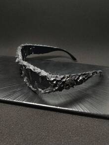 1 件骷髅装饰滴胶手工随机效果不对称复古波西米亚优雅派对镜框男女通用时尚眼镜