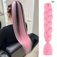 1/3/5件/包渐变色巨型辫子合成接发，24英寸，时尚百搭，适合日常、派对、角色扮演、万圣节等场合 - 彩色 - 查看 21