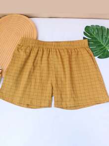 3 pièces/set Short de détente aéré et doux à rayures, caleçons boxeurs de couleur unie respirants pour hommes (noir, bleu, jaune), convient pour le port extérieur - Multicolore - Voir 3