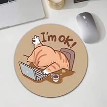1 Piece Of Fun And Cute Mouse Pad, Circular Mouse Pad For Office Desk, Small Mini Travel Mouse Pad With Anti Slip Rubber Base, Laptop Office Rubber Mouse Pad Suitable For Girls And Boys, Suitable For Office, Home, Study And Gaming, 20 * 20 * 0.2cm - Multicolor - View 2