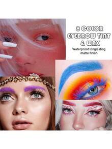 1PC HANDAIYAN Tinted Styling Brow Gel, Waterproof & Long Lasting 2-In-1 Eyebrow & Eyelash Tinted Pomade, Fluffy Natural Effect With Double-Ended Brush, Makeup For Party & Music Festival - Multicolor - View 3